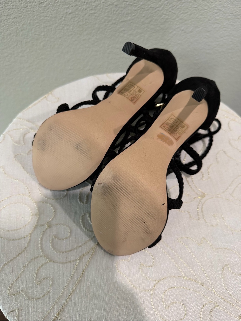 Aldo Black Braided Strappy High Heels - Picture 3 of 5